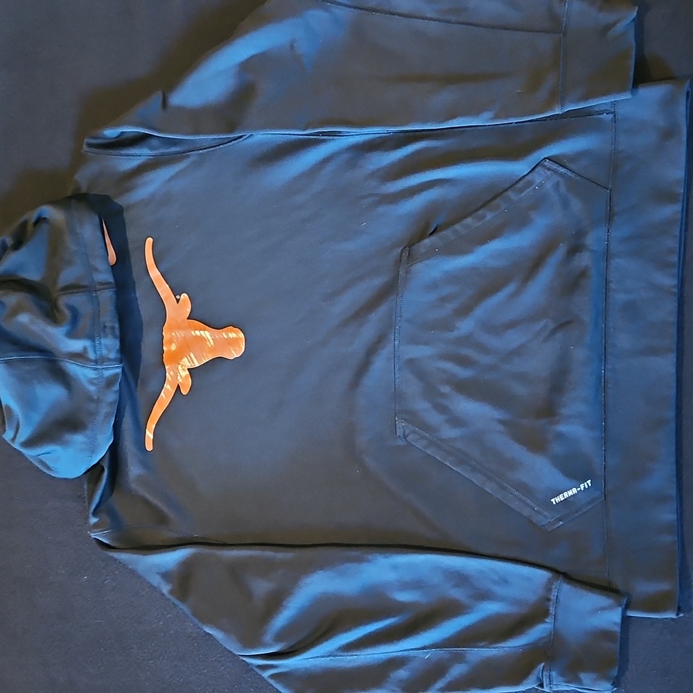 Nike‎ Therma-Fit University Of Texas Longhorns Mens Black Hoodie Size Large
